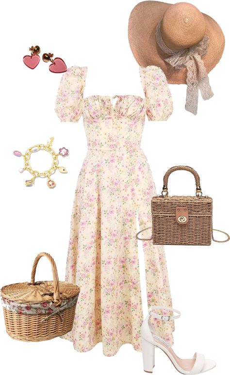 #dress#summer#pink#picnic#cottagecore#sweet#feminime#ootd#outfitinspo#outfit#inspo Outfit Inspo Board, Pink Picnic, Picnic Outfit, Outfit Yellow, Inspo Board, Yellow And Pink, Fashion Sets, Dress Summer, Outfit Inspirations