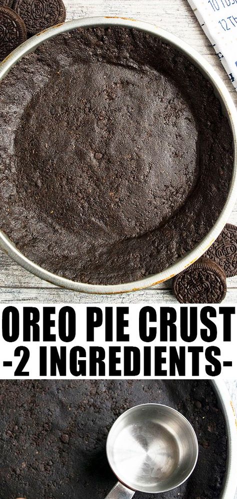 No Bake Pie Crust, Cheesecake Crust Recipe, Oreo Crust Recipe, No Bake Oreo Pie, Oreo Pie Crust, No Bake Pie, Chocolate Pie Crust, Oreo Pie, Cheesecake Crust