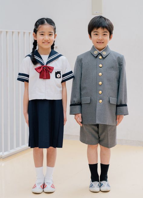 Japanese Elementary School, Boys School Uniform, Elementary School, Anime Demon, Elementary Schools, Twins, Dancer, Vogue, Fashion Outfits