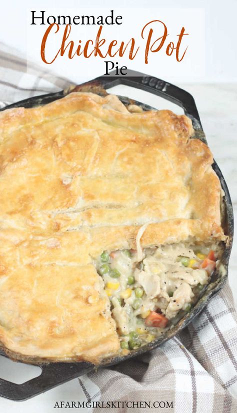 Homemade Chicken Pie, Easy Chicken Pot Pie Recipe, Best Chicken Pot Pie, Store Bought Pie Crust, Homemade Chicken Pot Pie, Chicken Pot Pie Recipe, Vegetable Pie, Pot Pie Recipe, Easy Chicken Pot Pie