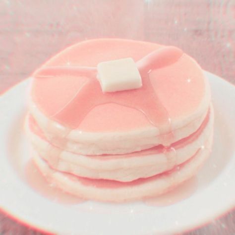 Pink Pancakes, Pink Pancake, Recipe Pancakes, Pink Snacks, Pink Sweets, Pink Cafe, Kawaii Cooking, Soft Pink Theme, Cute Snacks