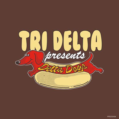 Design unique and trendy custom merch for your Greek organization from Fresh Prints! Submit a proof request to get a free mockup of your design today.   Delta Delta Delta designs | Delta Delta Delta apparel | custom apparel | greek apparel | Sorority designs | Philanthropy designs  |Philanthropy apparel | dog | doggo | dashund | hotdog | delta dogs | delta delta delta | philanthropy | event | popular | organization  #shirtjustgotcrazy #freshprints Tri Delta Philanthropy Events, Tri Delta Philanthropy, Philanthropy Events, Custom Merch, Philanthropy Shirts, Delta Delta Delta, Sorority Events, Merch Design, Tri Delta