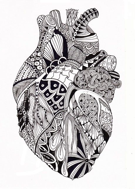 Heart Mandala Drawing, Heart Mandala Art, Heart Anatomical, Heart Mandala, Easy Mandala Drawing, Mandala Art Therapy, Doodle Art Drawing, Mandala Art Lesson, Heart Drawing