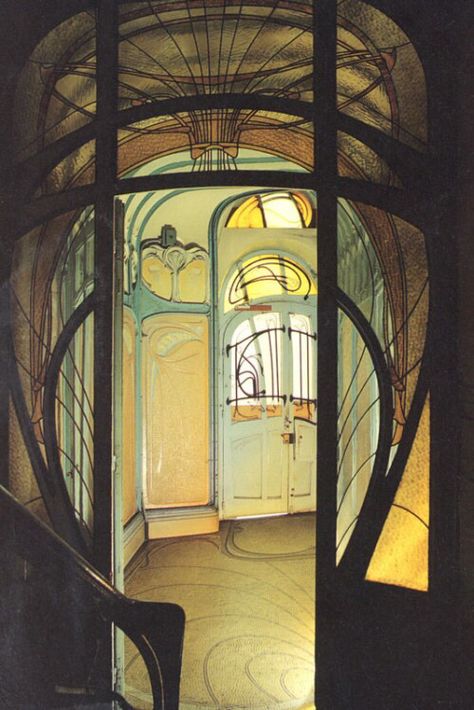 Hector Guimard (French, 1867-1942) Maison Coilliot, Lille, France, 1898-1900 Guimard designed this building as a “live/work” space and ceramic studio. The fireplace and exterior decoration are a combination of enameled lava and ceramics. Art Nouveau Arquitectura, Hector Guimard, Architecture Art Nouveau, Art Nouveau Interior, Design Art Nouveau, Nouveau Architecture, Lille France, Art Nouveau Architecture, Building Art