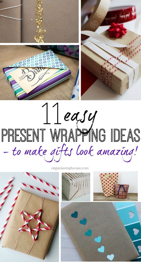 I LOVE these present wrapping ideas - so so easy and effective. They are going to make everything I wrap look amazing - thanks for sharing! #wrappingtips #wrappinginspiration #giftwrapping Present Wrapping Ideas, Practical Christmas Gift, Creative Wrapping, Gift Wrapping Techniques, Gift Wrapping Inspiration, Gifts Wrapping Diy, Diy Wrap, Unique Gift Wrapping, Birthday Gift Wrapping