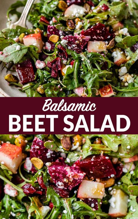 Beet Salad With Arugula, Beet Salad With Feta, Beet Salad Recipe, Salad With Balsamic Dressing, Beet Salad Recipes, Roasted Beet Salad, Recipe Salad, Beet Recipes, Best Salad Recipes