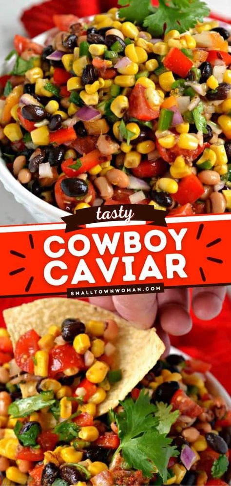 Western Party Foods, Cowboy Food, 4th July Food, Texas Caviar, Celiac Recipes, July Recipes, Cowboy Caviar, Easy Party Food, Fourth Of July Food