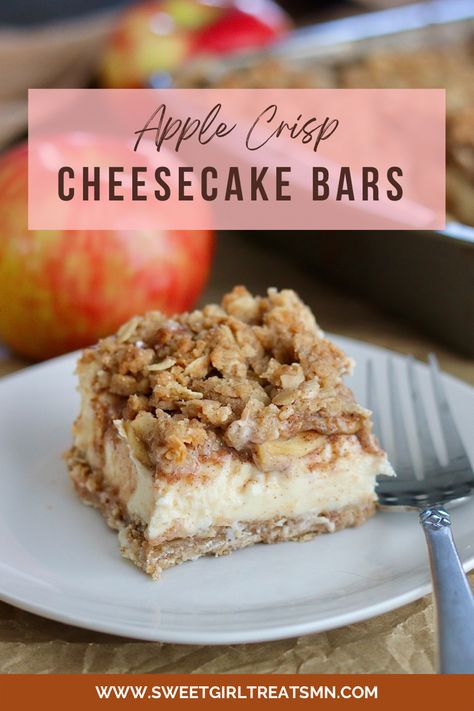 Apple Crisp Cheesecake Bars, Apple Pie Cheesecake Bars, Fresh Apple Pie, Dessert Bars Recipes Easy, Apple Crisp Cheesecake, Apple Cheesecake Bars, Cheesecake Bar, Dessert Oreo, Desserts Healthy