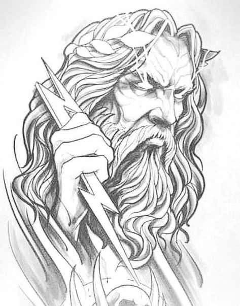 Greek Gods Drawings Pencil, Zeus Drawings, Zeus Drawing Sketch, Greek Mythology Sketches Drawings, Greek Gods Drawings, Greek Drawings Mythology, Greek Gods Drawing, Greek God Drawings, Greek Mythology Sketches