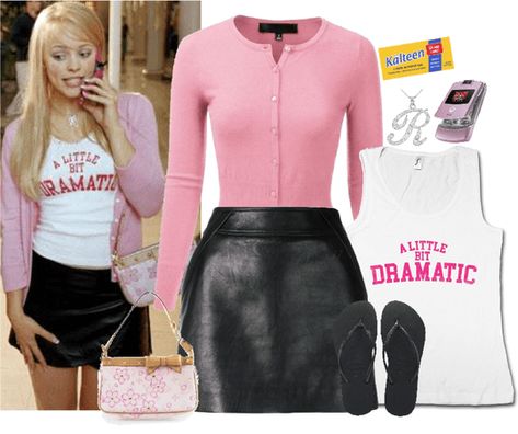 Regina George Skirt, 2000 Birthday Outfit, Regina George Earrings, Regina Halloween Costumes, Pink Halloween Costumes Ideas, Regina George Shoes, Mean Girls Inspo Outfits, Mean Girls Cosplay, How To Dress Like Regina George