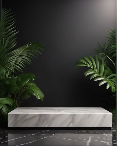 Marble Product Photography, Product Display Background, Bathroom Background, Psd Free Photoshop, Product Background, Design Mockup Free, Display Showcase, Leaves Background, Jungle Leaves