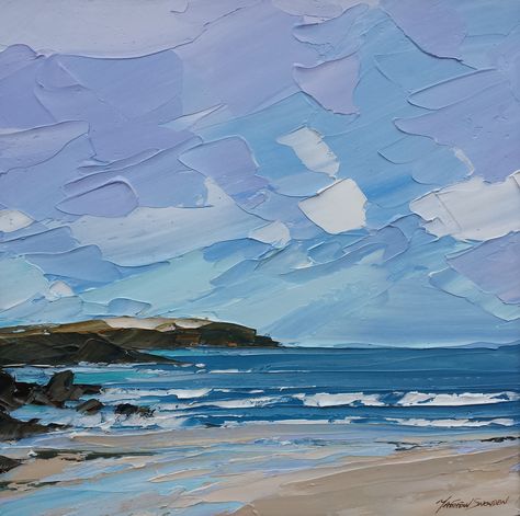 Trevone Cornwall 60x60cm - MATTHEW SNOWDENLike how he has used a palette knife to create depth and mix the colours on the palette. Palette Knife Art, Painting Palette, Soyut Sanat Tabloları, Knife Art, Sea Painting, Impasto Painting, Palette Knife Painting, Knife Painting, Ocean Painting