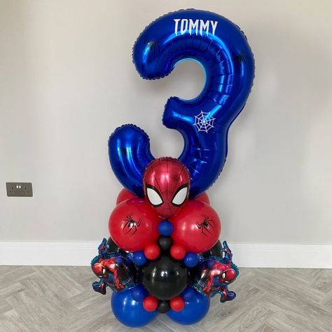 Spider Man Balloons, Spider Man Balloon Bouquet, Spider Man Balloon Ideas, Spider-man Birthday, Spiderman Balloons, Balloon Boutique, Superhero Birthday Party Decorations, Balloon Design For Birthday, Spiderman Balloon