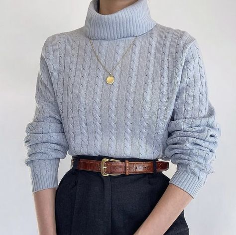 40s Mode, Stile Hijab, Cable Knit Turtleneck, K Fashion, Ash Gray, Knit Turtleneck, Mode Inspo, Looks Style, Mode Inspiration