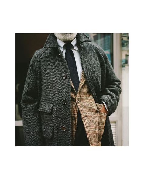 Drake's on Instagram: "A closer look at our raglan coat in grey herringbone wool. Made in Italy with a fly front, horn buttons, patch flap pockets and a rear vent for free and easy movement. With its raglan sleeves and unlined body, it’s the perfect coat for wearing over our soft-shouldered tailoring. Available now in-store and online at drakes.com." Wool Blazer With Herringbone Pattern And Notch Lapel, Raglan Overcoat Men, Wool Herringbone Outerwear With Lapel Collar, Wool Double-breasted Outerwear With Herringbone Pattern, Vintage Herringbone Blazer With Notch Lapel, Raglan Coat, Men Bodies, Grey Herringbone, Perfect Coat