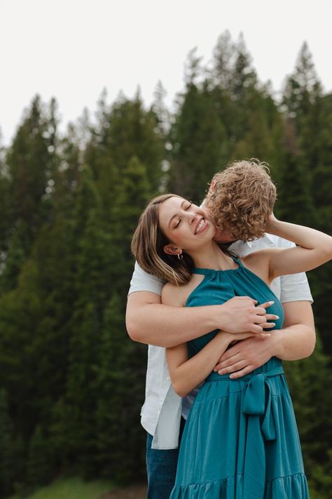 Prompt: hug her from behind and kiss her neck Hug Pose, Hug From Behind, Back Hug, Couple Poses Reference, Romantic Photos Couples, Northern Colorado, Hugging Couple, People Poses, Couples Poses