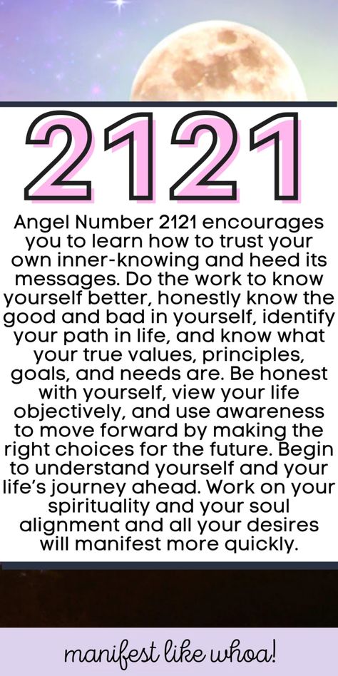 2121 Angel Number Meaning For Manifestation & Numerology 2121 Angel Number, Angelic Numbers, Healing Tones, Angel Number Meaning, Inner Knowing, Spiritual Awakening Signs, Angel Number Meanings, Dream Symbols, Spiritual Manifestation