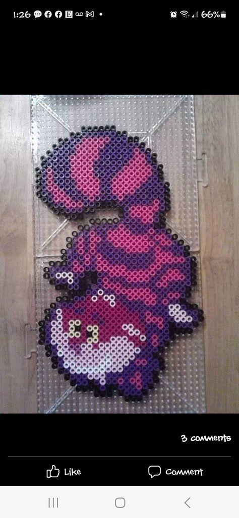 Cheshire Cat Perler Beads, Cheshire Cat Pixel Art, Twilight Perler Beads, Tyler The Creator Perler Beads, Perler Bead Stitch, Coraline Perler Beads, Perler Bead Patterns Big, Perler Bead Art Pattern, Perler Bead Wall