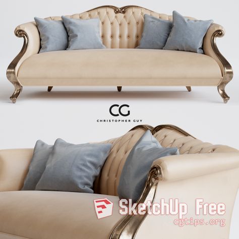 1913 Sofa Sketchup Model Free Download Semi Classic Furniture, Stocksund Sofa, Curvy Sofa, Beach Sofa, Classic Sofa Sets, Classical Furniture, Christopher Guy, Living Room Furniture Layout, Living Room Sofa Set