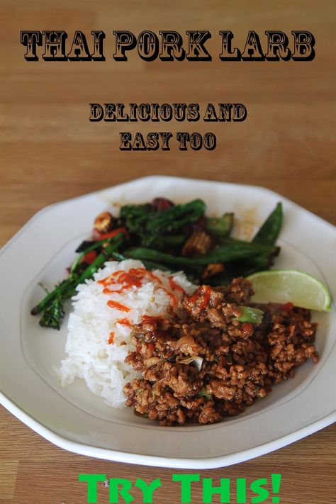 Larb Moo Recipe, Larb Moo, Thai Larb, Pork Larb, Popular Thai Dishes, Thai Pork, Dry Rice, Lean Pork, Thai Dishes