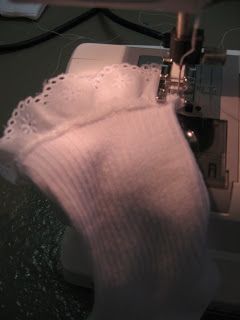 Ladies, Start Your Sewing Machines! – Fly Through Our Window How To Make Ruffle Socks, Diy Ruffle Socks, Diy Lace Socks, Lace Ruffle Socks, Baby Blanket Ideas, Sock Ideas, Diy Ruffle, Ruffle Socks, Diy Girls