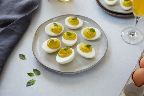 Here at Mezzetta®, we believe that when you share your food, you share a part of who you are. Mezzetta Recipes, Pesto Deviled Eggs, Appetizers Easy Recipes, Basil Pesto, Basil Leaves, Easy Appetizer Recipes, Comfort Food Recipes, Deviled Eggs, Dijon Mustard