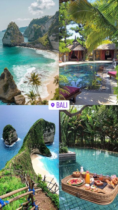 Manifesting A Vacation, Pretty Travel Destinations, Beach Vacation Vision Board, 2024 Vision Board Aesthetic Travel, Bali Vision Board Pictures, Vacation In Bali, Bali Holiday Aesthetic, Vision Board Ideas Pictures Travel, Bali Vacation Photos