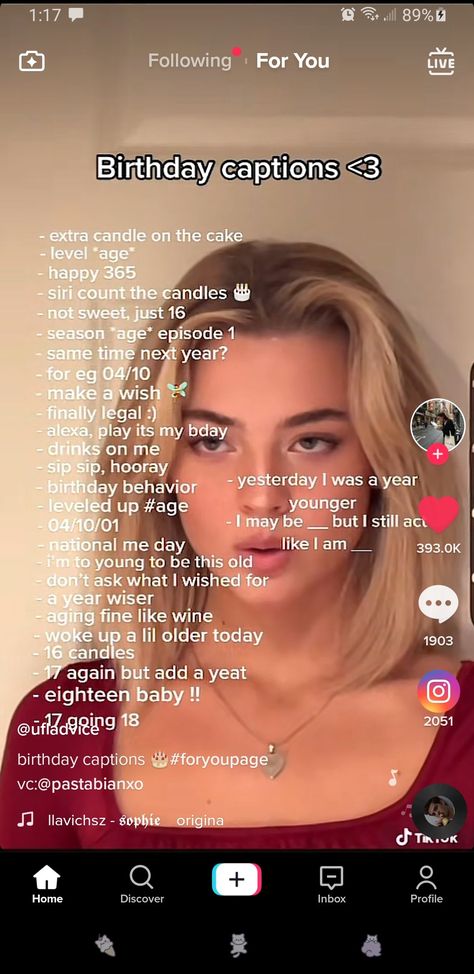 Boyfriend's Birthday Story, Birthday Phrases For Friends, 15 Birthday Instagram Captions, 16birthday Captions, Instagram Countdown Names For Birthday, Birthday Countdown Ideas Instagram Names, Birthday Insta Notes, 18th Birthday Makeup Ideas Natural, Princess Birthday Captions