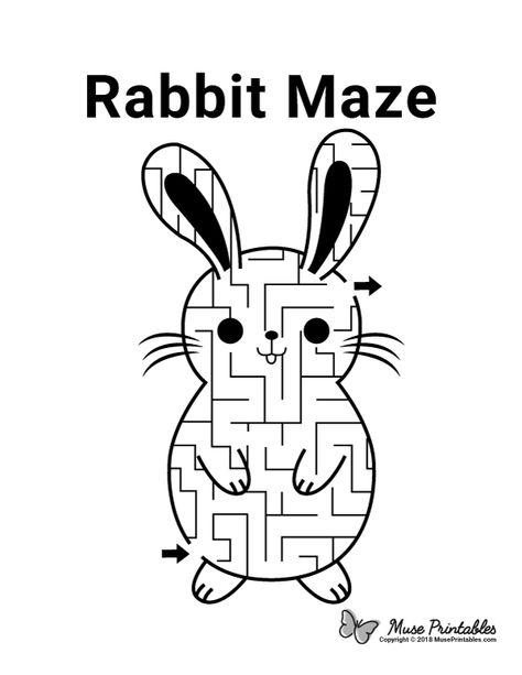 Free printable rabbit maze. Download it from https://museprintables.com/download/maze/rabbit/ Free Printable Mazes, Mazes For Kids Printable, Kids Dental Health, Prek Literacy, February Math, Maze Activity, Easter Classroom, Printable Mazes, Maze Print