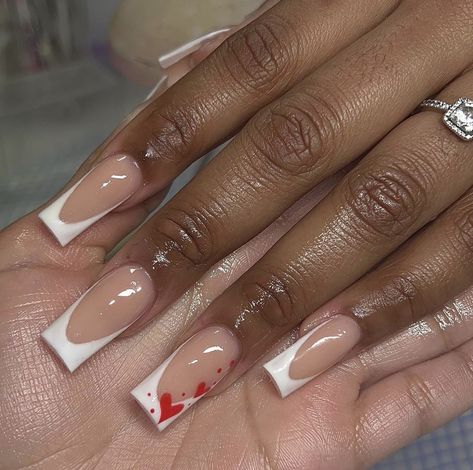 @Thenailcornerr on insta 🫶🏽 Red Acrylic Nails, Colored Acrylic Nails, Girly Acrylic Nails, French Tip Acrylic Nails, Cute Acrylic Nail Designs, Short Square Acrylic Nails, Acrylic Nails Coffin Pink, Unique Acrylic Nails, Bling Acrylic Nails