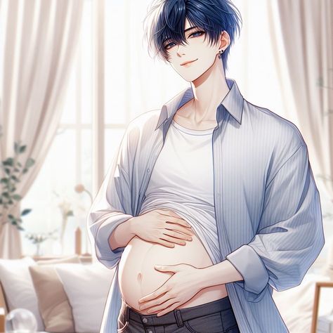 Batman Mpreg, Pregnant Man, Mpreg Anime, Animated Man, Pretty Pregnant, Art Boy, Cool Anime Guys, Manga Cute, Digital Art Anime