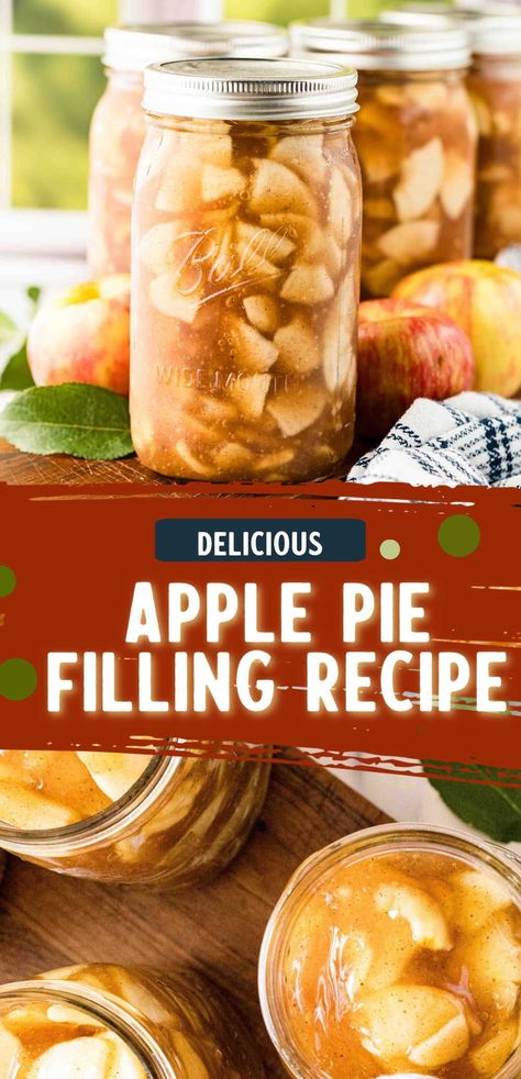 Capture the essence of fall with this easy and delicious apple pie filling recipe perfect for canning. Made with a blend of sweet and tart apples, cinnamon, and nutmeg, this filling is ready to elevate your pies, cobblers, and more! #Canning Canned Fruit Pie Filling Recipes, Apple Pie Filling Canning Recipe, Apples Canned, Apple Pie Filling For Canning, Apple Canning, Granny Smith Apples Recipes, Canning Apple Pie Filling, Apple Pie Filling Recipe, Canning Granny