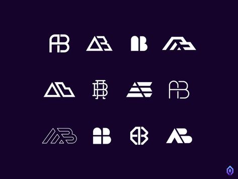 AB Monogram Logo Collection by Qwerty Designs on Dribbble Wordmark Logo Typography, Initials Logo Letters, Monogram Logo Letters, Empire Logo, Secret Handshake, Personal Logo Design, Initials Logo Design, Initial Logo, Minimalist Business Logo