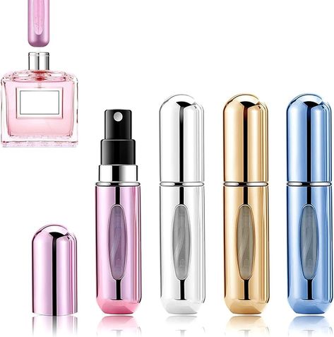 Ondaring Perfume Atomiser, 4Pcs Perfume Travel Spray Bottles, Mini 5ml Refillable Spray Bottle, Portable Perfume Travel Atomizer Underfill for Home Business Trip Travel : Amazon.ca: Beauty & Personal Care Mens Travel Essentials, Perfume Container, Refillable Perfume Bottle, Hair Removal Women, Travel Perfume, Woman Shaving, Perfume Atomizer, Cosmetic Containers, Refillable Bottles