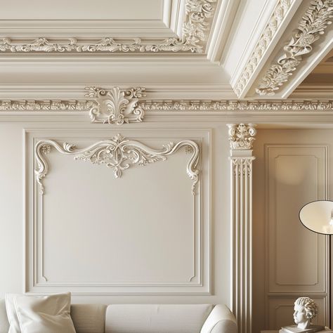 Wall Panel Trim Ideas, French Wall Art Ideas, Fireplace Moulding Ideas, Wall Moulding Ideas Bedroom, French Style Room, Wall Moulding Ideas, Wall Molding Ideas, Fireplace Molding, Moulding Ideas