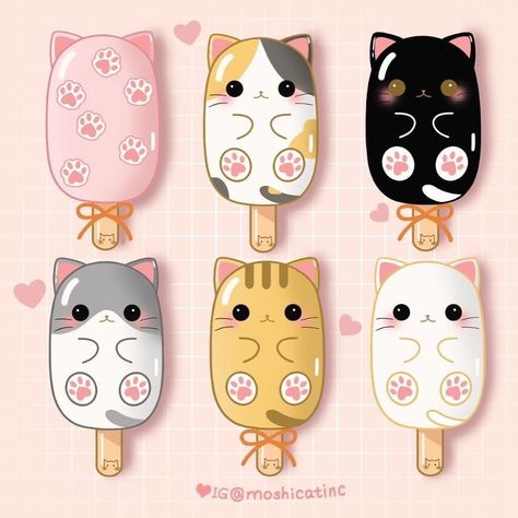 Ice Krim, Kitten Doodle, Drawing Kitty, Cream Drawing, Cat Artist, Cat Ice Cream, Cats Food, Black Cat Anime, Dessert Illustration