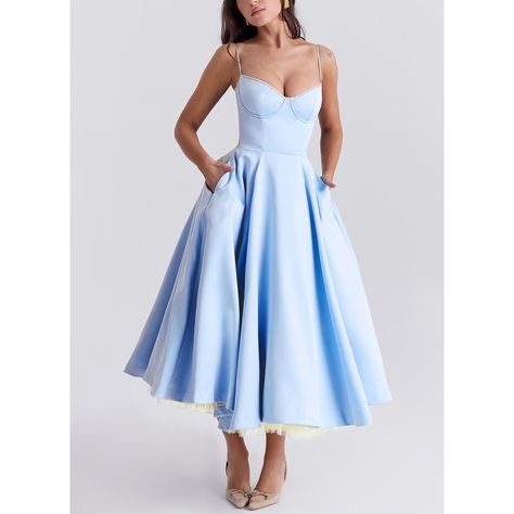 Women's V-neck Brace Sleeveless Dress Puffy Long Dress #Fashion #OOTD (Outfit Of The Day) #FashionStyle #DressFashion #FashionTrends #FashionInspo #StreetStyle #InstaFashion #FashionDiaries #ChicStyle #BohoChic #CasualChic #StyleInspo #Trendsetter #Fashionista Puffy Long Dress, Long Dresses Elegant, Tulle Midi Dress, Fluffy Skirt, Puffy Dresses, Sleeveless Skirt, Blue Tulle, Party Dinner, Maxi Styles