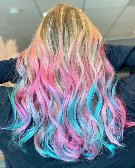 Mermaid Dip, Dipped Hair, Opal Hair, Dip Dye Hair, Vivid Hair Color, Hair Color Unique, Beautiful Haircuts, Lilac Hair, Dye Hair