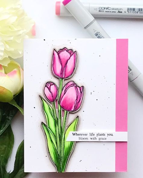 Tulips Card, Scratchboard Art, Paper Flower Art, Tulip Bouquet, Friend Birthday Gifts, Simon Says Stamp, Simon Says, Diy Art Painting, Easy Diy Crafts