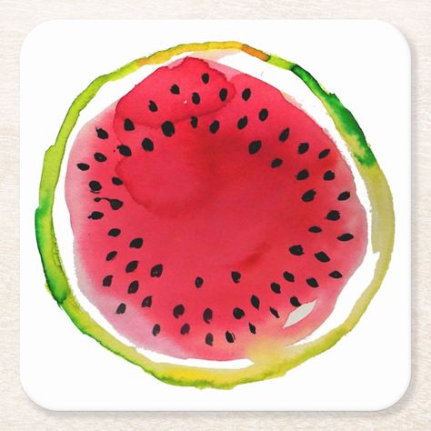 Cute and fun illustration of watermelon fruit. Watercolor painting. Trendy summer design. Watercolor Watermelon Tutorial, Summer Watercolor Paintings, Fruit Watercolor Painting, Watermelon Painting, Watercolor Watermelon, Fruit Watercolor, Watercolor Pencil Art, Canvas Art Painting Abstract, Watermelon Art