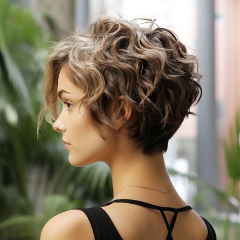 Wavy Pixie Haircut, Short Curly Bob Hairstyles, Short Wavy Haircuts, Curly Pixie Hairstyles, Curly Pixie Haircuts, Wavy Pixie, Curly Hair Photos, Short Curly Haircuts, Messy Short Hair