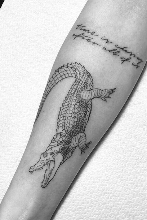 Alligator Tattoo, Crocodile Tattoo, Chameleon Tattoo, Russian Tattoo, Ribbon Tattoos, Bicep Tattoo, Tattoo Script, Head Tattoos, Black Ink Tattoos