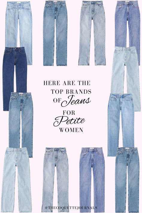 Of all the closet essentials a woman needs, a pair of blue denim jeans that are flattering and fit perfectly are at the top of the list. A perfect pair of jeans are always going to be worth the hunt and worth the money. But petite women know the struggle, not every store is going to have jeans that fit our short height and frame unfortunately. But look no further because your dream pair of jeans just got one step closer. ♡ Not Your Daughters Jeans, Best Style Jeans For Short Women, Petite Jeans For Women, Jeans Petite Women, Best Jeans For Short Women, Jeans For Petite, Preppy Jeans, Style For Short Women, Jeans For Petite Women