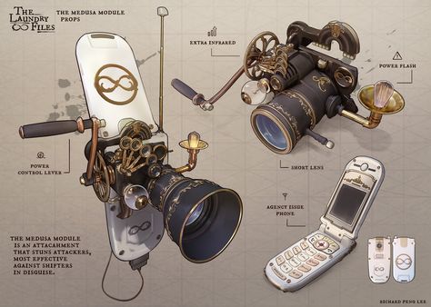 Feng Zhu Design, Feng Zhu, Steampunk Vehicle, Steampunk Artwork, Sci Fi Props, Props Concept, Props Art, Fantasy Props, Steampunk Accessories