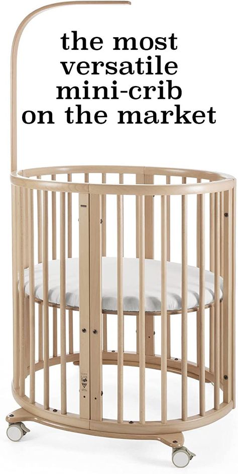 Four. Beds. in one! Round Baby Cribs Walmart, Nestig Mini Crib, Babyletto Gelato Mini Crib, Ronde Baby Bed, Oval Crib, Stokke Sleepi, Mini Crib, Top Baby Products, Natural Baby