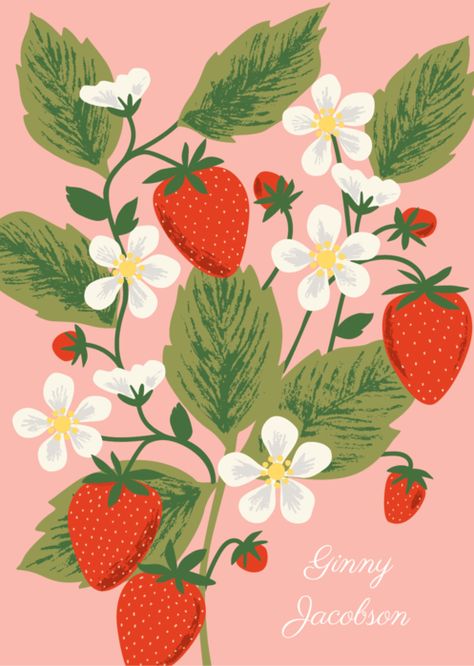 17-Month Strawberry Custom Planner | Paper Source Strawberry Journal, Strawberry Drawing, Personalized Planner, Strawberry Art, Posca Art, Arte Inspo, Pottery Painting, Botanical Illustration, Art Paint