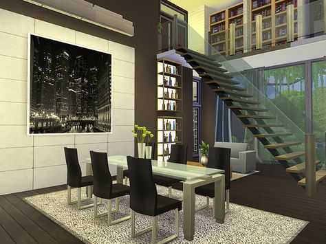 Sims 4 Big Living Room, Sims 4 Modern Living Room, Big Living Room Ideas, Ideas For Rooms, Sims 4 Living Room, Modern Mansion Interior, Sims 4 Modern House, Living Room Sims 4, Big Living Room