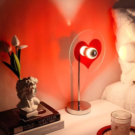 Romantic Heart-Shaped Sunset Projection Lamp only US $41.80 for 2 days https://greatpicksvault.shop/romantic-heart-shaped-sunset-projection-lamp/ Red Dorm, Dinner Date At Home, Sunset Projection Lamp, Aesthetic Lamp, Heart Lamp, Indian Bedroom Decor, Projection Lamp, Red Lamp, Novelty Lighting