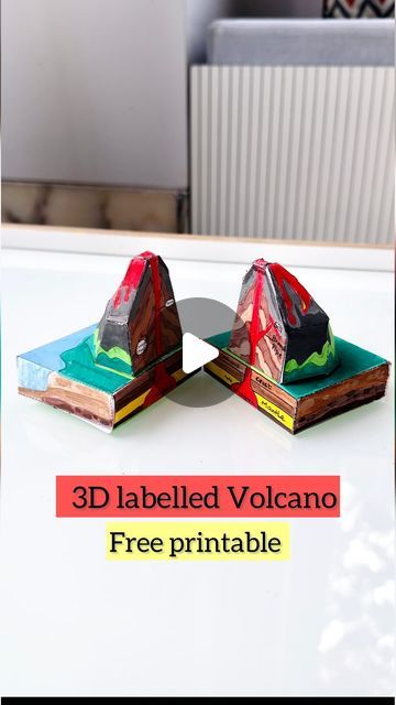 3d Volcano Project, Volcano Diy, Volcano Science Fair Project, Volcano Diorama, Parts Of A Volcano, Volcano Parts, Paper Mache Volcano, Earth Layers Project, Volcano Model