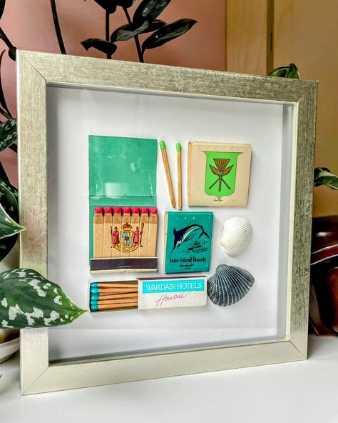 (ALMOST) All of the art available in the shop! Do you have a favorite? #Artist #artistsofinstagram #artistsoninstagram #wallart #walldecor #homeart #homedecor #uniquehomedecor #dopaminedecor #oneofakindart #funkyaesthetic #funartwork #matchbookart #matchbookdecor #matchbooks #matchbox #matches #mixedmediaart #handmade #handmadehomedecor #handmadehomegoods Matchbox Gift Ideas, Match Box Craft, Matchbook Display, Matchbox Display, Match Box Art, Matchstick Art, Funky Aesthetic, Matchbook Art, Matchbox Art